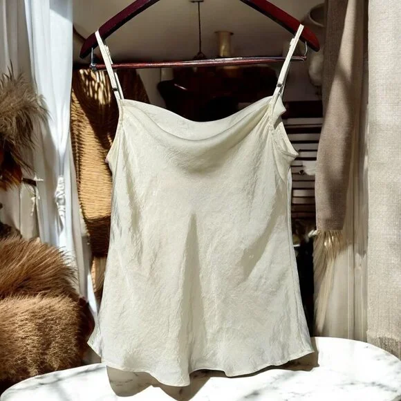 Show Me Your MuMu Ivory Keaton Satin Camisole Tank Size Small - Picture 9 of 11